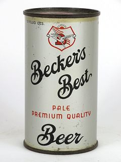 1938 Becker's Best Beer 12oz Flat Top Can OI-92, Ogden, Utah