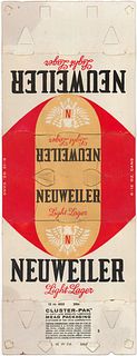 1960 Neuweiler Light Lager Beer (12oz cans) Six Pack Can Carrier, Allentown, Pennsylvania