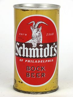 1963 Schmidt's Bock Beer 12oz Tab Top Can T123-13z, Philadelphia, Pennsylvania