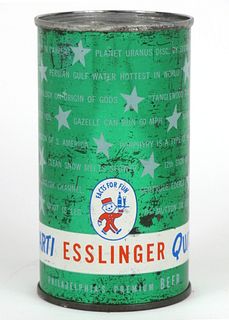 1955 Esslinger Parti Quiz Beer 12oz Flat Top Can 60-29, Philadelphia, Pennsylvania