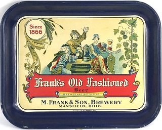 1938 Frank's Old Fashioned Beer 10Â½ x 13Â½ inch Serving Tray, Mansfield, Ohio