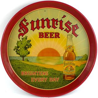 1935 Sunrise Lager Beer 12 inch Serving Tray, Cleveland, Ohio