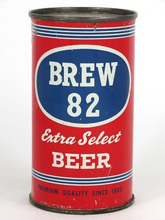 1956 Brew 82 Extra Select Beer 12oz Flat Top Can 41-29, Cleveland, Ohio