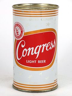 1955 Congress Light Beer 12oz Flat Top Can 51-02, Syracuse, New York