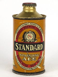 1937 Standard Sparkling Ale 12oz J-Spout Cone Top Can 186.05, Rochester, New York