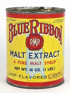 1928 Blue Ribbon Malt Extract Hop Flavored Light Can, Peoria Heights, Illinois