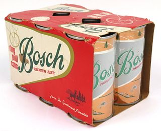 1970 Bosch Beer (Ring Tops) Six Pack Can Carrier, Houghton, Michigan