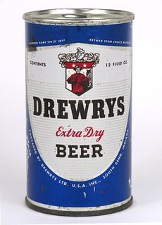 1956 Drewrys Extra Dry Beer Cancer/Leo 12oz Flat Top Can 56-29, South Bend, Indiana