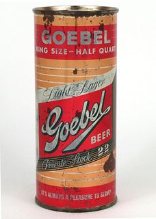 1958 Goebel Private Stock 22 Beer 16oz One Pint Flat Top Can 229-24.2, Detroit, Michigan