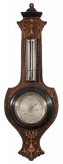 Inlaid Rosewood Wall Barometer