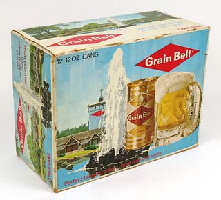 1974 Grain Belt Beer (Ring Tops) Twelve Pack Can Carrier Case Box, Minneapolis, Minnesota
