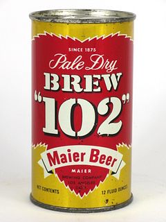 1953 Brew 102 Beer 12oz Flat Top Can 41-30.1, Los Angeles, California