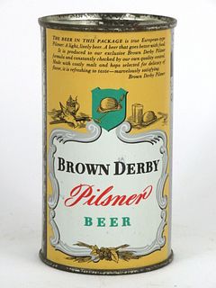 1942 Brown Derby Pilsner Beer 12oz Flat Top Can OI-133, San Francisco, California