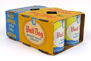 1960 Bull Dog Malt Liquor (8oz Flat Tops) Six Pack Can Carrier, Santa Rosa, California