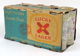 1963 Lucky Lager Beer (7oz Cans) Eight Pack Can Carrier, San Francisco, California