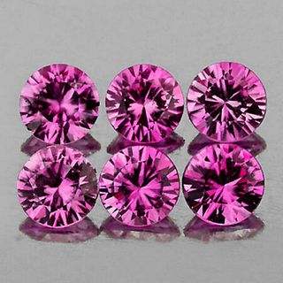 Natural Untreated AAA Pink Sapphire 6 Pc{Flawless-VVS1}