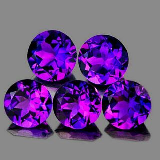 Natural Purple Amethyst 5 Pcs[Flawless-VVS]