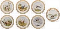 5582831: Set of Six Royal Copenhagen Game Plates, c. 1889-1922 and an Another E9VDF