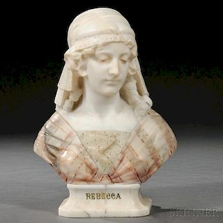 After Professor Giuseppe Bessi (Italian, 1857-1922)       Alabaster Bust of Rebecca