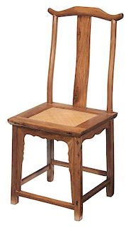 Chinese Hardwood Caned-Seat Side Chair