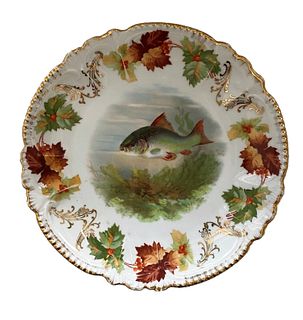 Antique Hand Painted Bavaria Fish Plate