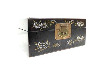 Chinese Laquered Mother of Pearl Inlaid Box