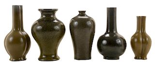Five Teadust-Glazed Vases