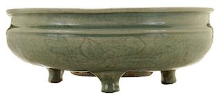 Ming Style Celadon Footed Censer