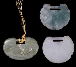 Three Carved Jade Archaic Form
