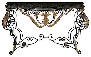 Gilt and Black-Painted Wrought Iron