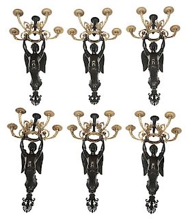 Set of Six Empire Style Ormolu and
