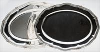 5081395: Two Odiot Graduated Sterling Silver Serving Trays EL1QQ