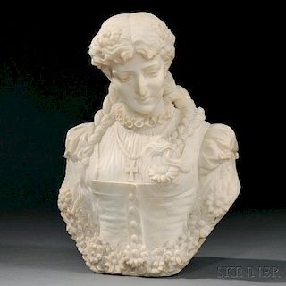Continental School, 19th Century       Alabaster Bust of Faust's Marguerite