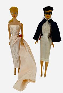 (2) Ponytail Barbies. Both have new styled ponytails & had retouching as shown. Wearing Registered Nurse & Enchanted Evening - All missing items