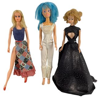 (3) Dolls including Busy Barbie that has a leg off - Jem doll & Unknown doll with Barbie body but different head.