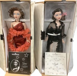 (2) Gene Dolls including (1) Gene wearing "Red Venus" which is a gorgeous gown and (1) Gene in "Pin Up" which shes wearing a black negligee. The Gene 