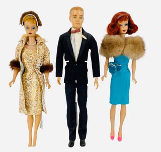 (3) Vintage Barbies -Ponytail, Ken and an OOAK Barbie - Hair coloring & retouching as shown.