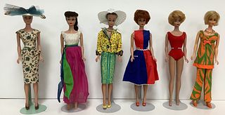 ( 2) Fashion Queens, (1) Hair Fair Barbie (2) Bubble Cut Barbie (dolls has green ear) and (1) Ponytail Barbie
