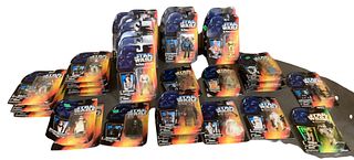 Lot including 9 Star Wars Luke Skywalker figurines, 4 Han Solo figurines, 3 Chewbacca figurines, 2 Lando Calrissian figurines, 2 C-3PO figurines, 2 Be