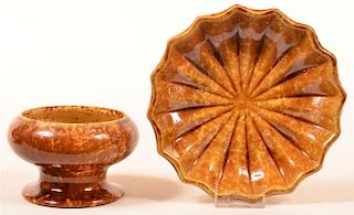 Two Pieces of Rockingham Yellowware Pottery.