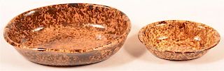 Two Rockingham Glazed Earthenware Bowls.