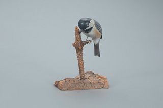 Outstanding Life-Size Black-Capped Chickadee, A. Elmer Crowell (1862-1952)