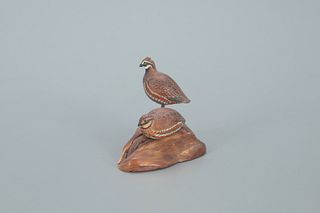 Early Miniature Bobwhite Pair, Allen J. King (1878-1963)