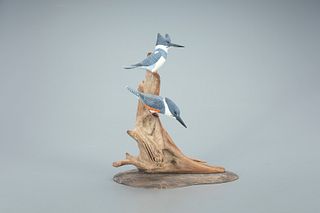 Half-Size Kingfisher Pair, Wendell Gilley (1904-1983)