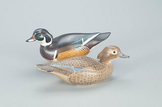Outstanding Wood Duck Pair of Decoys, Lloyd Johnson (1910-1965)