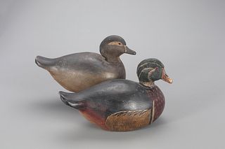 Pair of Early Wood Duck Decoys, William H. Cranmer (1917-2008)