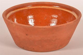 19th C. PA Redware Slip Decorated Bowl