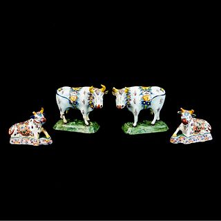17/18th C. Delftware Pottery Cows