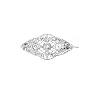 Deco Diamond and 14K Pendant / Brooch