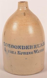 Londonderry, NH Spring Water Stoneware Jug